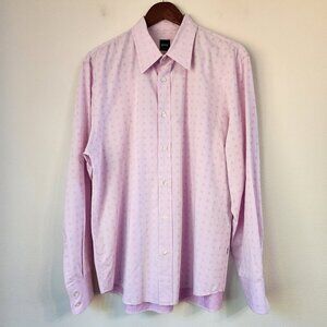 Hugo Boss Men's Pink Slim Fit Casual Shirt Button Down XL,100% Cotton, Classic